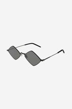 Metal rombo shape sunglasses – grey lenses and black metal – LUX VERSE Luxury Designer Fashion Outlet