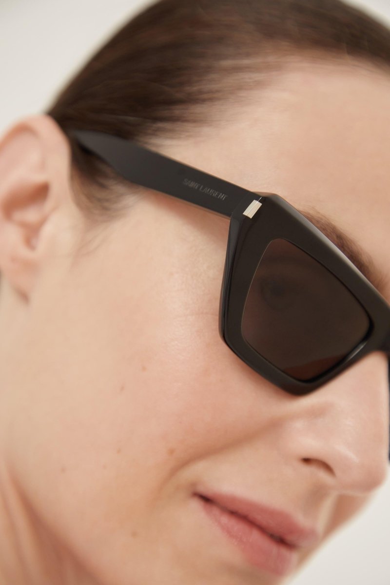 Narrow black cat eye sunglasses – a FEMININE STYLE, A STRONG STATEMENT CELEBRATING WOMAN'S POWER AND HER OWN SENSE – LUX VERSE Luxury Designer Fashion Outlet