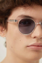 Panthos crystal sunglasses – the style features a nice play on front acetate colors, transparent temples, – LUX VERSE Luxury Designer Fashion Outlet