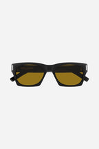Rectangular sharp black and yellow sunglasses – this styles features bold profiles and thick acetate in front and temple side – LUX VERSE Luxury Designer Fashion Outlet