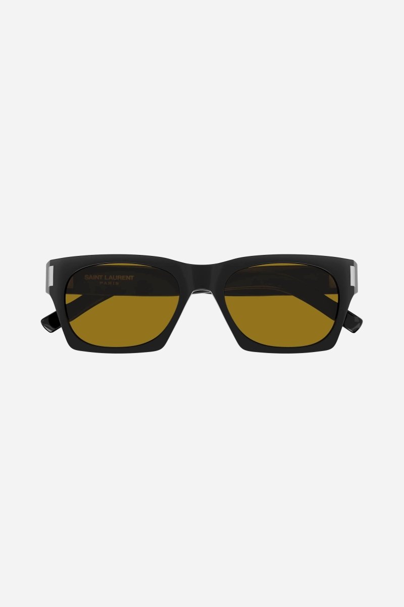 Rectangular sharp black and yellow sunglasses – this styles features bold profiles and thick acetate in front and temple side – LUX VERSE Luxury Designer Fashion Outlet