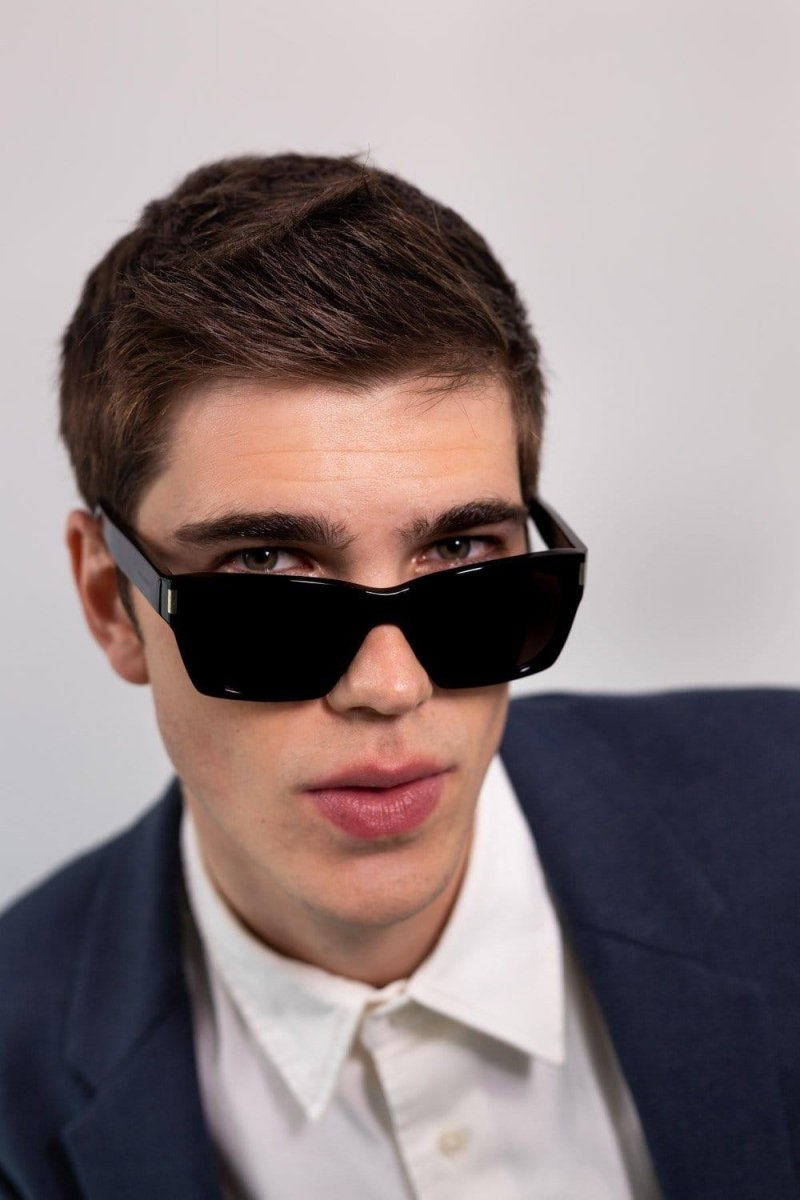 Rectangular sharp black sunglasses – masculine rectangular sharp black sunglasses featuring iconic corner – LUX VERSE Luxury Designer Fashion Outlet