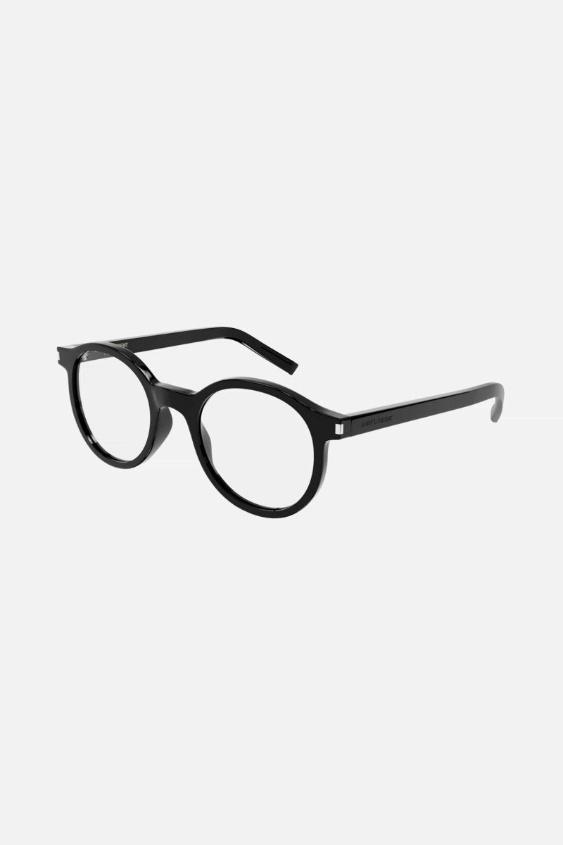 Round black frame – the style features a nice play on front acetate colors, transparent temples, – LUX VERSE Luxury Designer Fashion Outlet