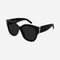 Saint Laurent SL M95 oversized black and silver cat eye sunglasses