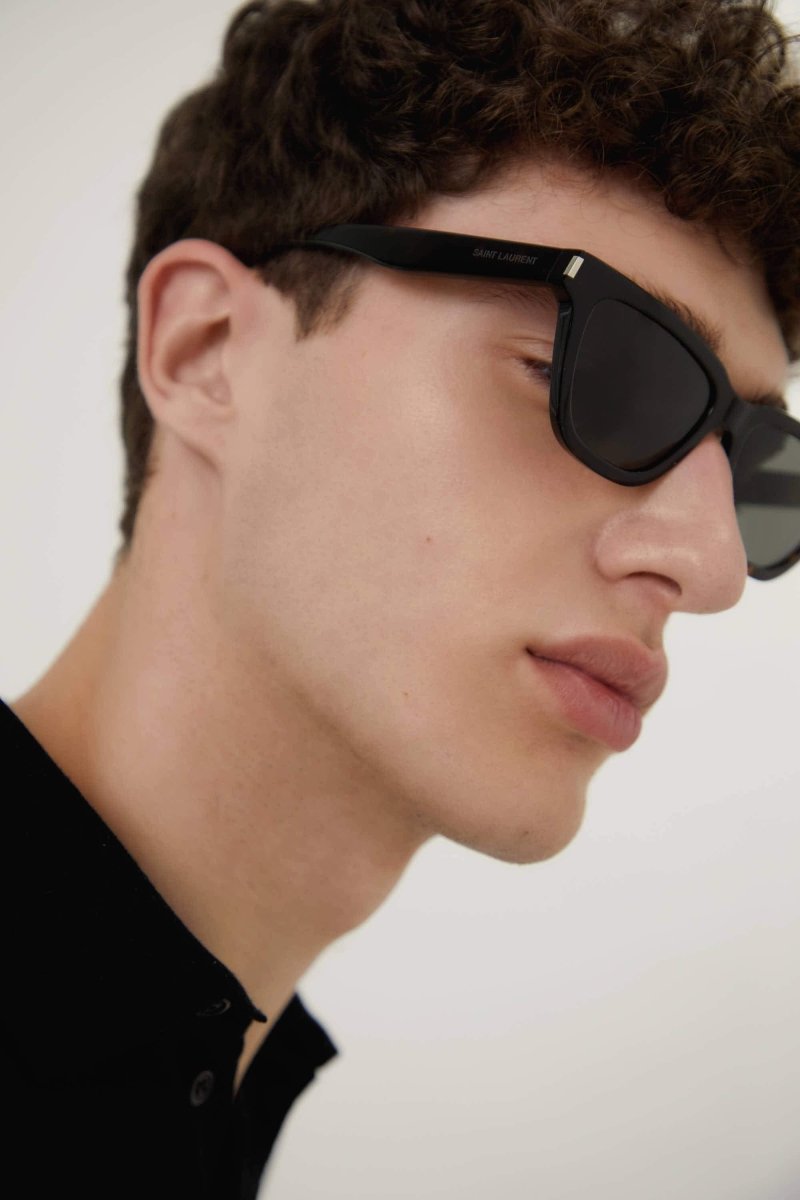 SL SULPICE 462 cat-eye UNISEX sunglasses with grey lenses – cat eye acetate UNISEX sunglasses featuring iconic corner the corner angle – LUX VERSE Luxury Designer Fashion Outlet
