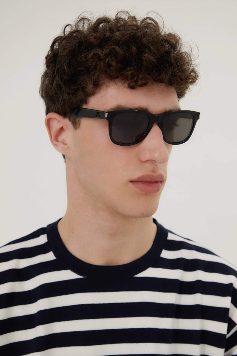 SL51 UNISEX black sunglasses – acetate featuring the corner angle as the signature code for the eyewer – LUX VERSE Luxury Designer Fashion Outlet