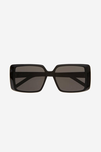 Saint Laurent squared 70s inspired black acetate sunglasses - Lux Studios