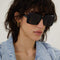 Saint Laurent squared 70s inspired black acetate sunglasses