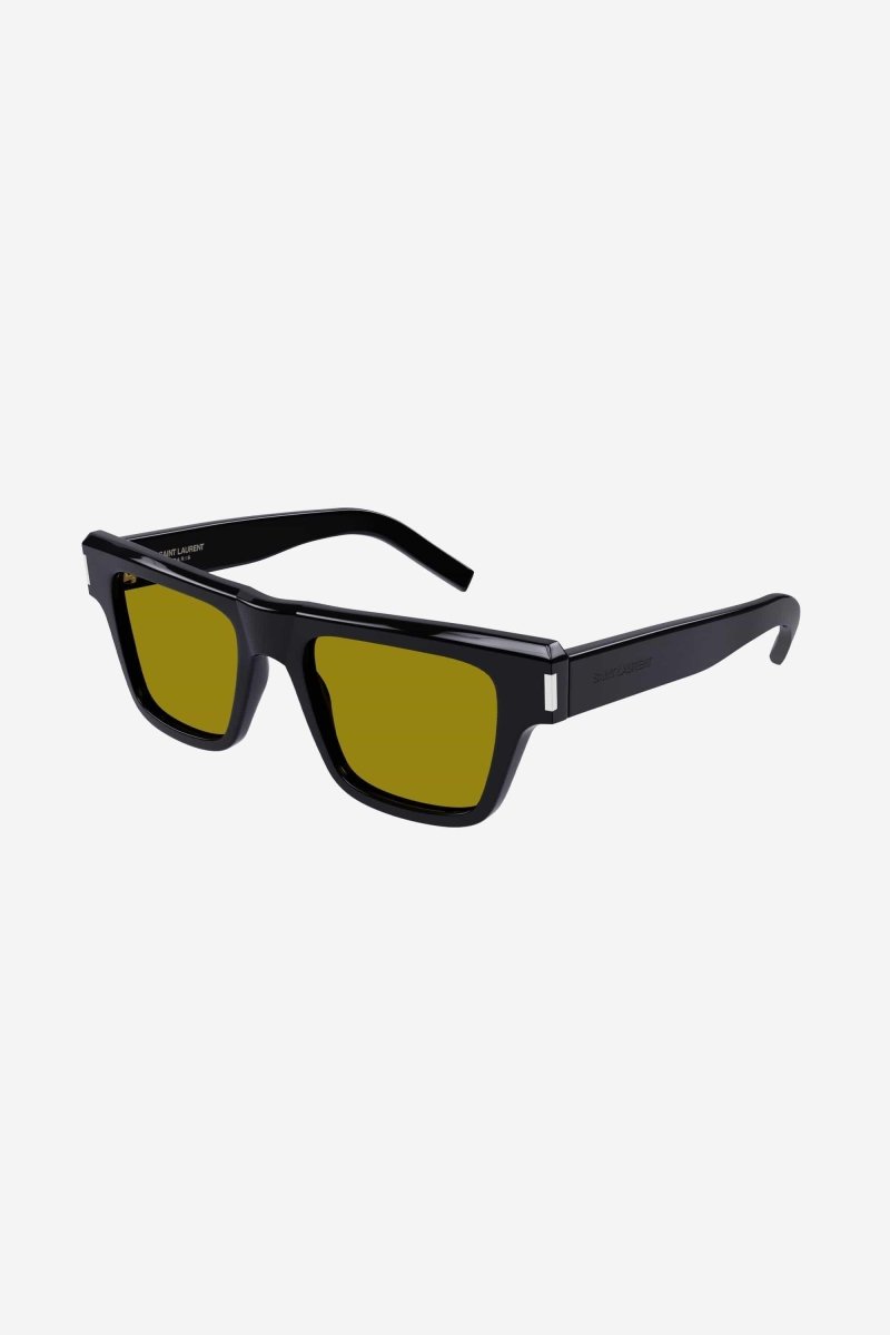 Squared black angular sunglasses with yellow lenses – a BOLD AND MASCULINE ACETATE STYLE TO CREATE A STRONG STATEMENT, – LUX VERSE Luxury Designer Fashion Outlet