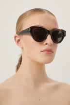 Super-bold cat-eye sunglasses – a super-bold cat eye shape distinguished by a new temple design and a play – LUX VERSE Luxury Designer Fashion Outlet