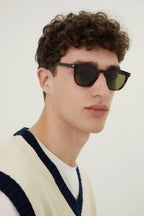UNISEX iconic SL28 havana sunglasses – the logo is laser engraved on both temples – LUX VERSE Luxury Designer Fashion Outlet
