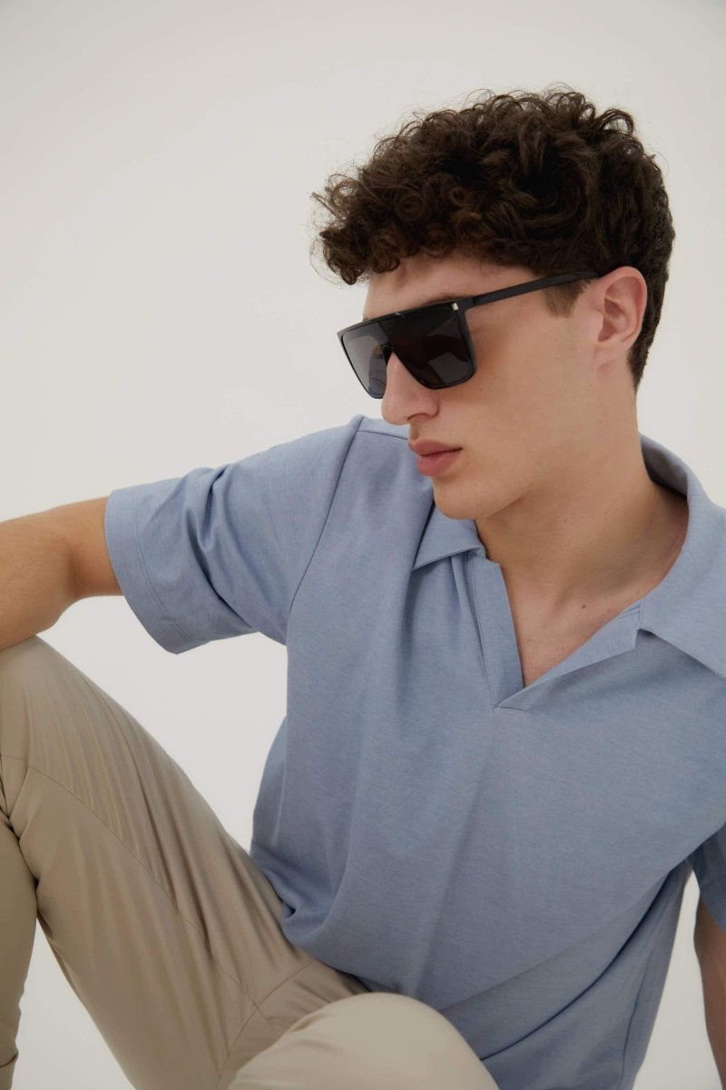 UNISEX MASK ACE black sunglasses – a new acetate mask enriched by the corner angle in black – LUX VERSE Luxury Designer Fashion Outlet