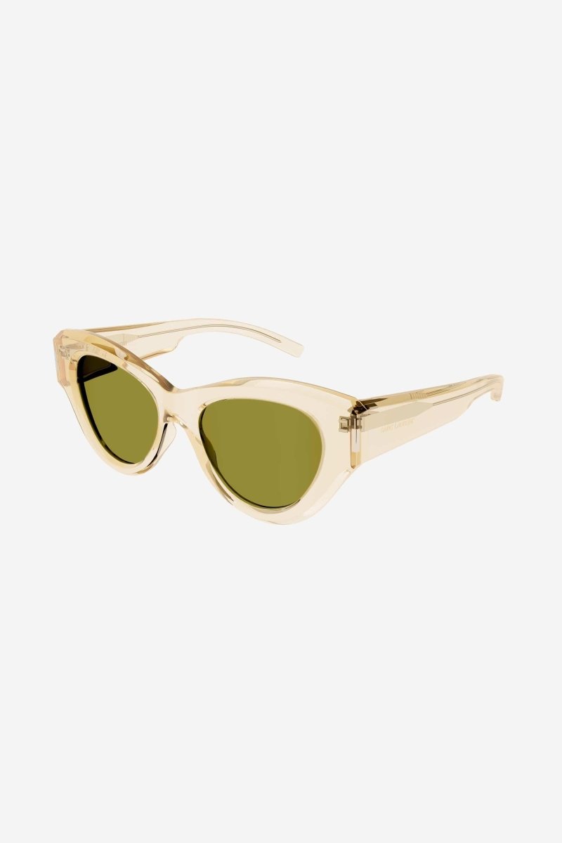 Yellow bold cat eye sunglasses – a super-bold cat eye shape distinguished by a new temple design and a play – LUX VERSE Luxury Designer Fashion Outlet
