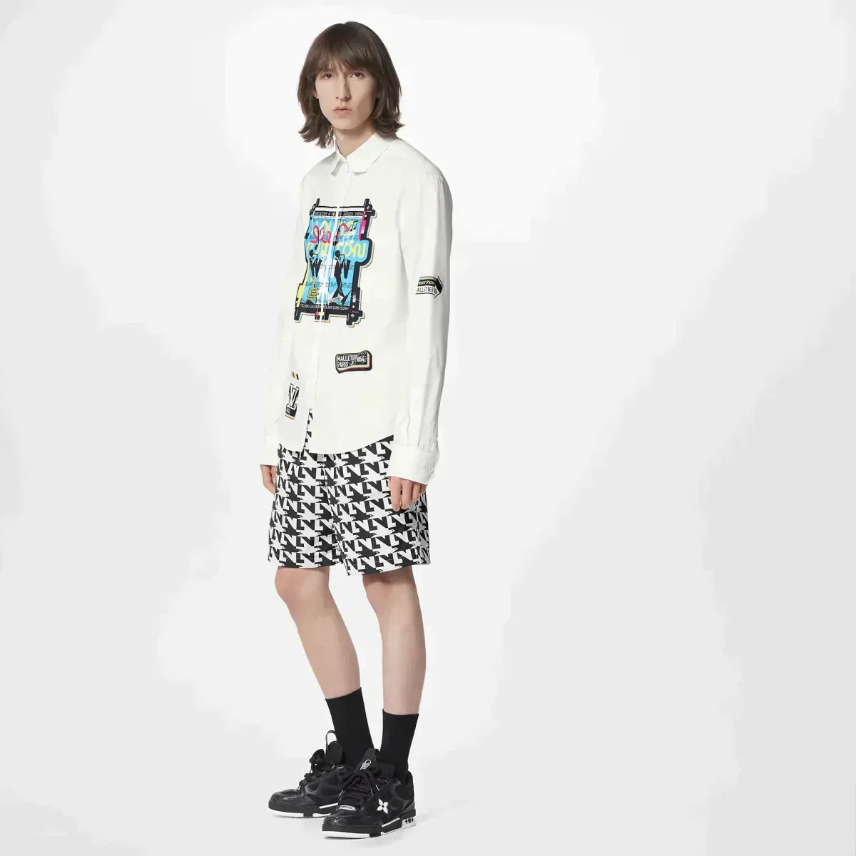 Signature Board Swimshorts – the allover LV Doves houndstooth motif plays an optical trick with interlocking – LUX VERSE Luxury Designer Fashion Outlet