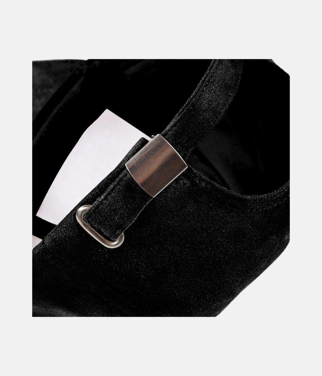 Suede Cap | black – material: Premium cotton fabric with a soft suede look finish – LUX VERSE Luxury Designer Fashion Outlet
