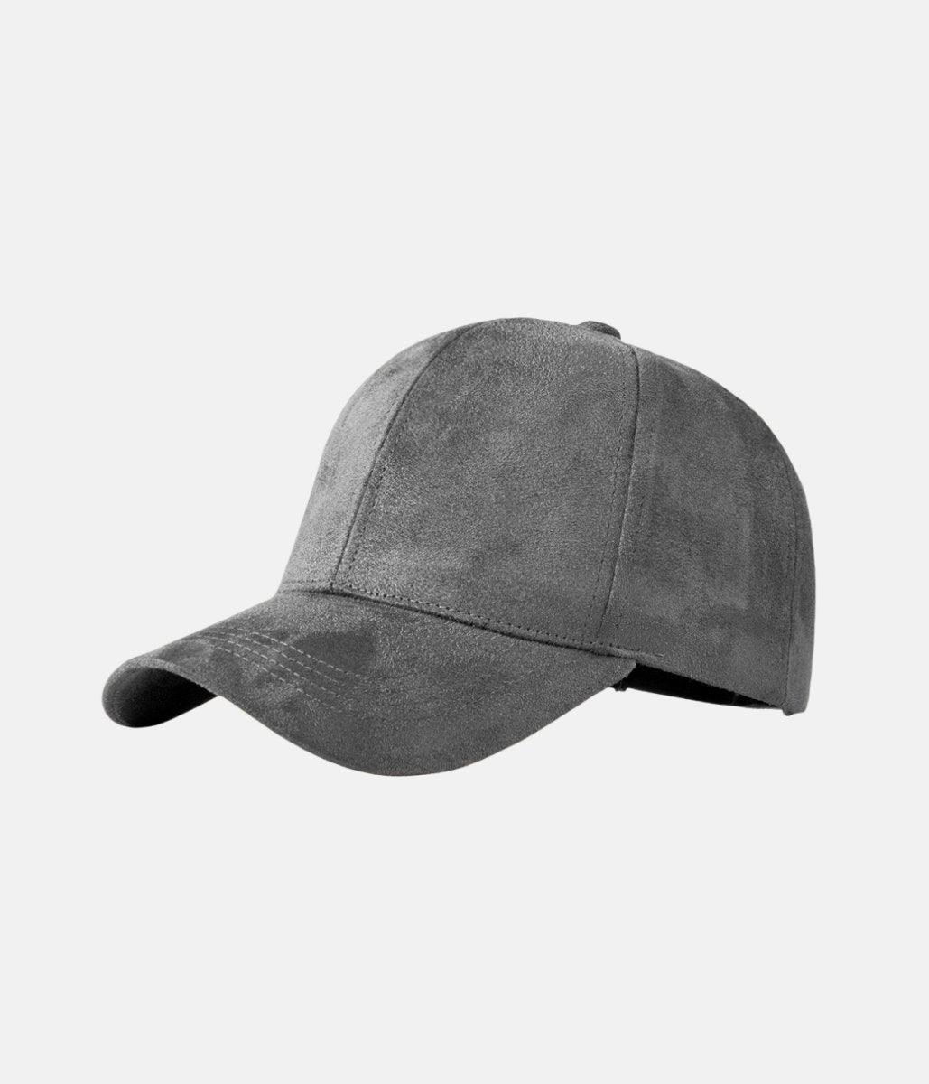 Suede Cap | Gray – material: Premium cotton fabric with a soft suede look finish – LUX VERSE Luxury Designer Fashion Outlet