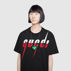 T-shirt with Blade print – designed with an oversize fit, this piece features the white and red Blade – LUX VERSE Luxury Designer Fashion Outlet