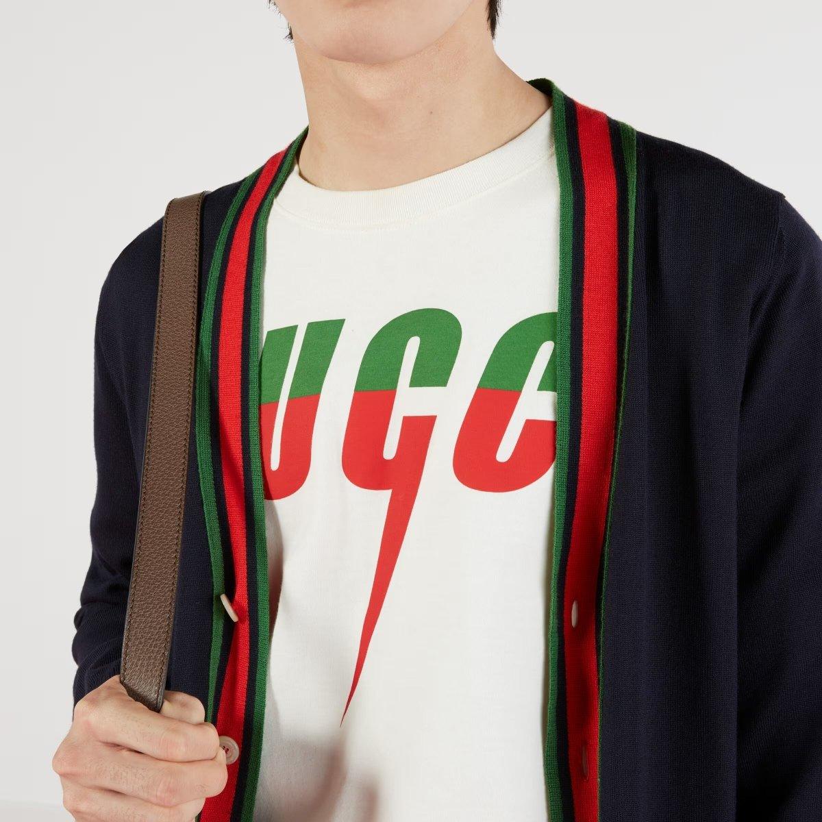 T-shirt with Blade print – white cotton jersey Green and red Blade print Crewneck Oversize fit Please – LUX VERSE Luxury Designer Fashion Outlet