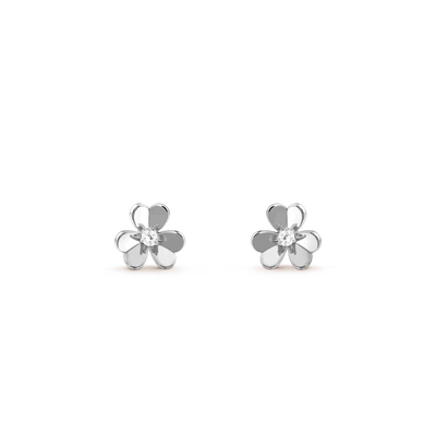 FRIVOLE MINI SILVER FLOWER EARRINGS