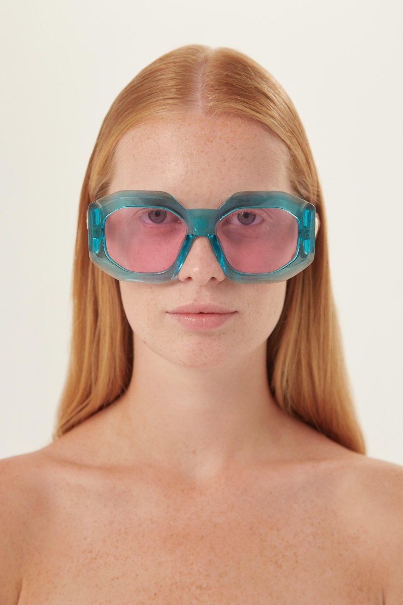 Biggie oversized sunglasses in blue with iconic jellyfish – is distinguished by its strength of character, innovative use of new, – LUX VERSE Luxury Designer Fashion Outlet