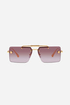 Gold pilot sunglasses with light purple mirror – is distinguished by its strength of character, innovative use of new, – LUX VERSE Luxury Designer Fashion Outlet