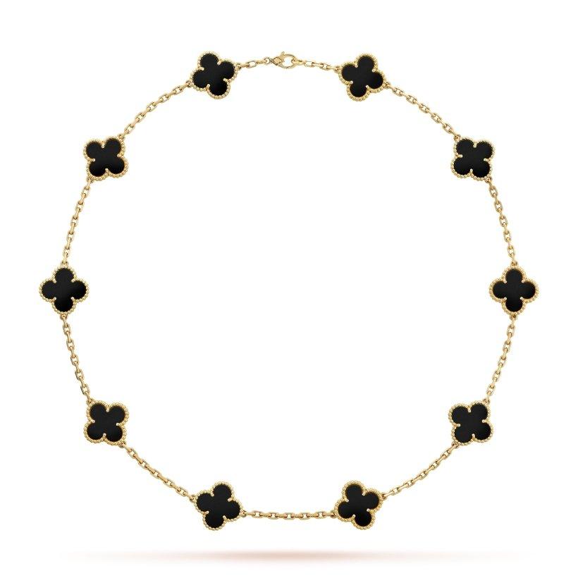 Vintage Alhambra Necklace Black, 10 motifs. – faithful to the first Alhambra® jewel, the Vintage Alhambra pieces stand out for – LUX VERSE Luxury Designer Fashion Outlet