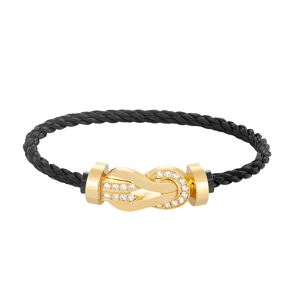CHANCE LARGE 8 FIGURE BUCKLE HALF DIAMOND BRACELET GOLD