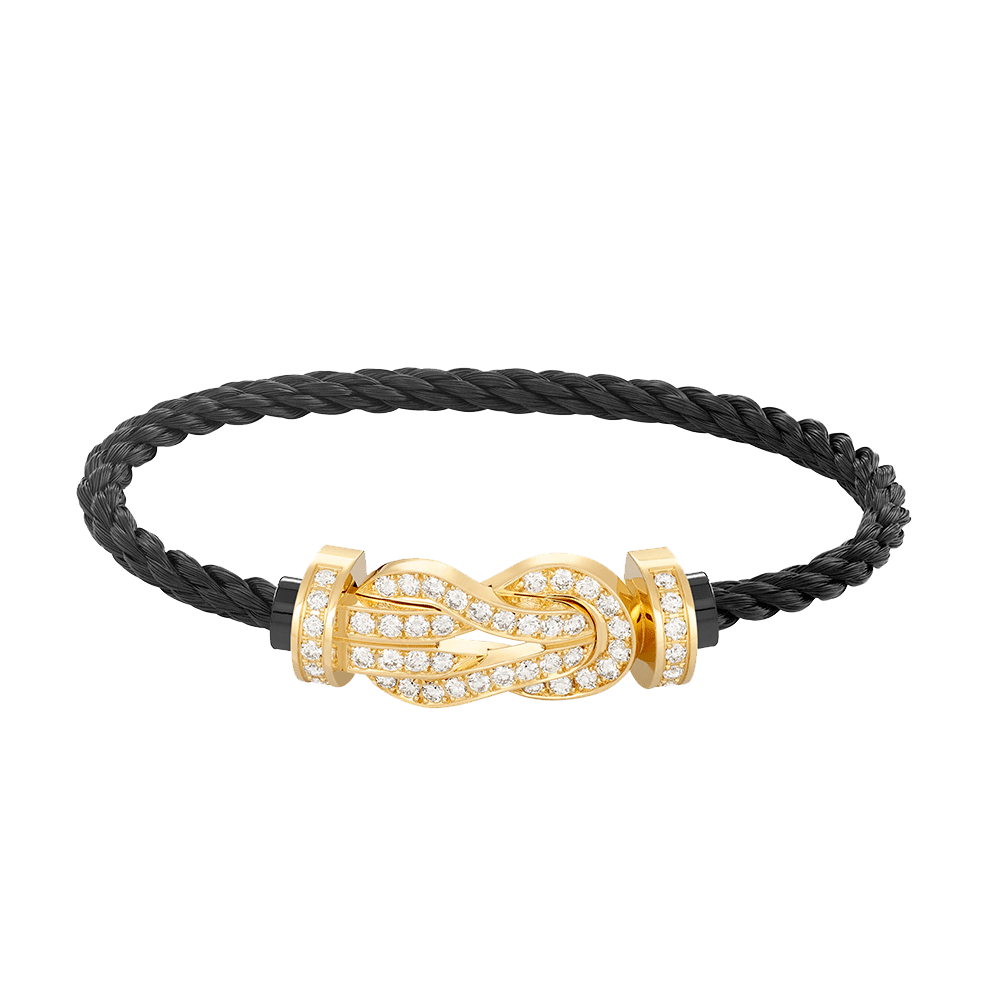 CHANCE LARGE 8 FIGURE BUCKLE FULLDIAMOND BRACELET GOLD