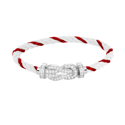 CHANCE LARGE 8 FIGURE BUCKLE FULL DIAMOND BRACELET SILVER