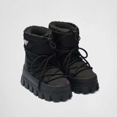 Nylon gabardine après-ski boots