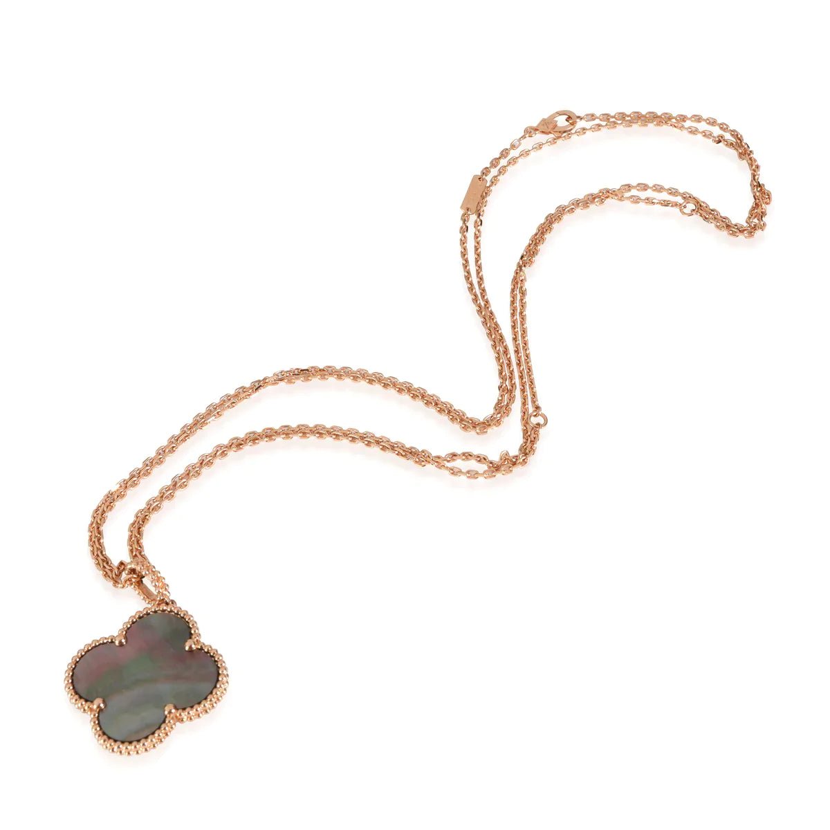 CLOVER LARGE 25MM DARK MOP NECKLACE
