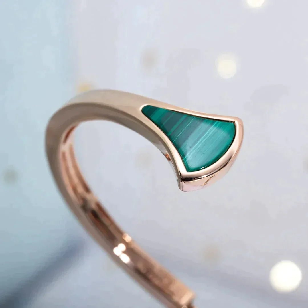 DREAM BRACELET OPEN MALACHITE ROSE GOLD