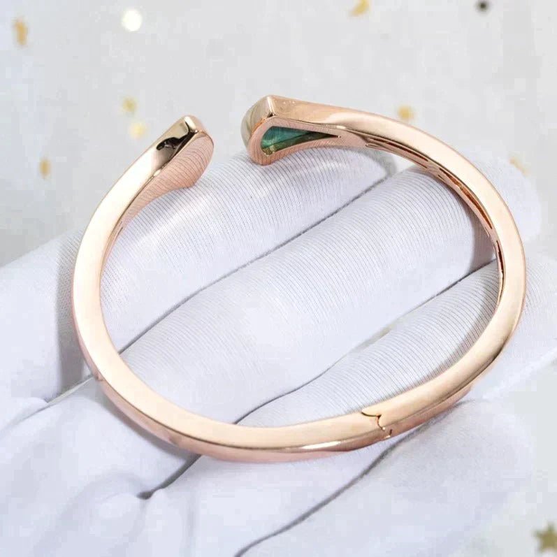 DREAM BRACELET OPEN MALACHITE ROSE GOLD