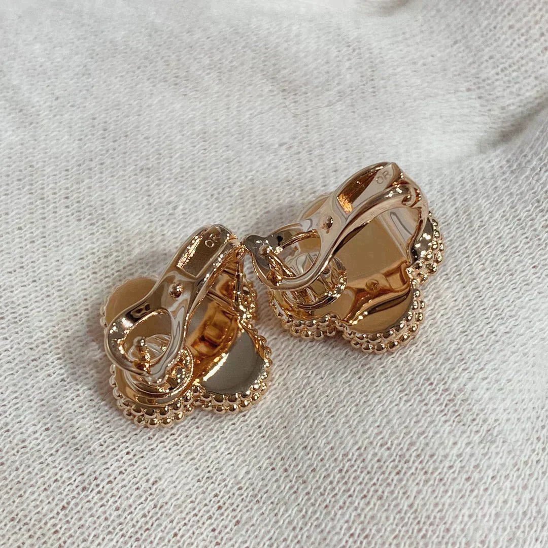CLOVER MEDIUM 1 MOTIFS CARNELIAN DIAMOND EARRINGS