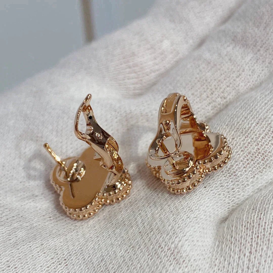 CLOVER MEDIUM 1 MOTIFS CARNELIAN DIAMOND EARRINGS