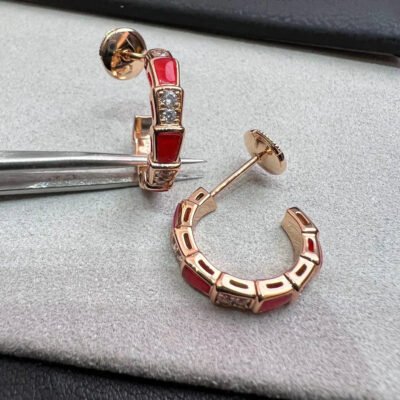 SERPENTI CARNELIAN ROSE GOLD EARRINGS