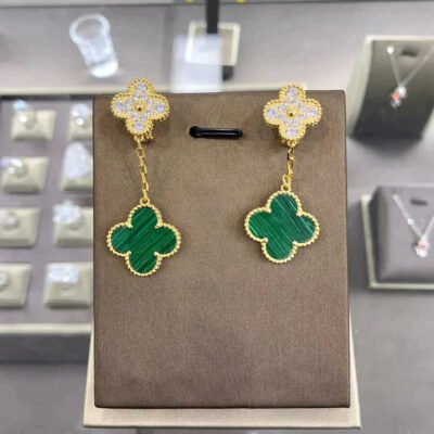 CLOVER  2 MOTIFS  DIAMOND  EARRINGS (MULTIPLE CHOICES）