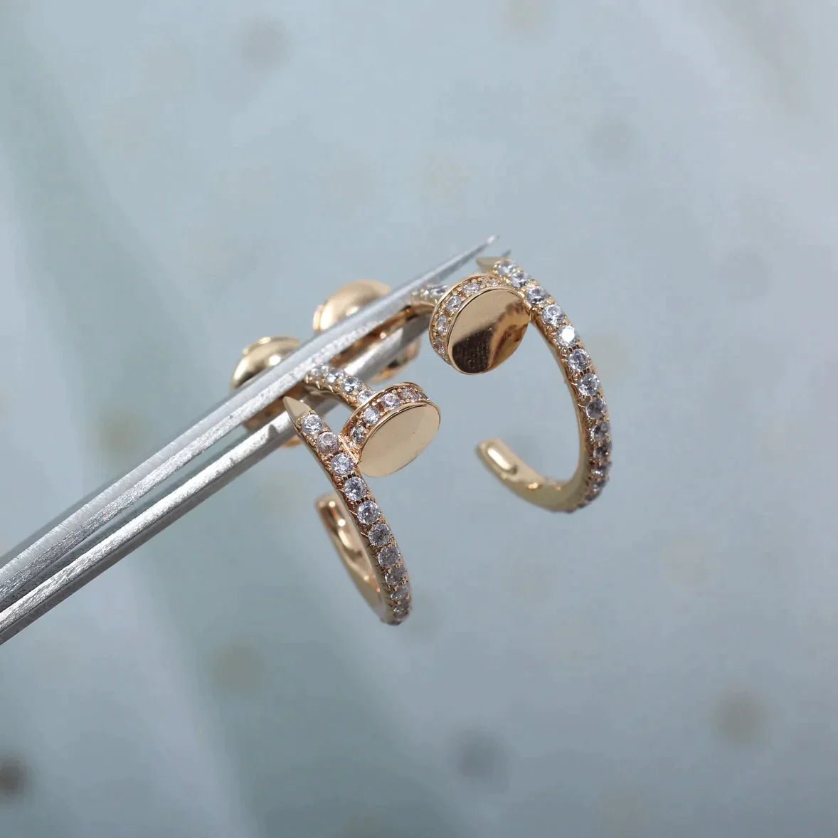 JUSTE EARRINGS 12.75MM DIAMOND ROSE GOLD