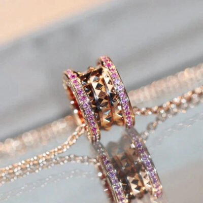 ZERO 1 ROCK ROSE GOLD PINK DIAMOND NECKLACE