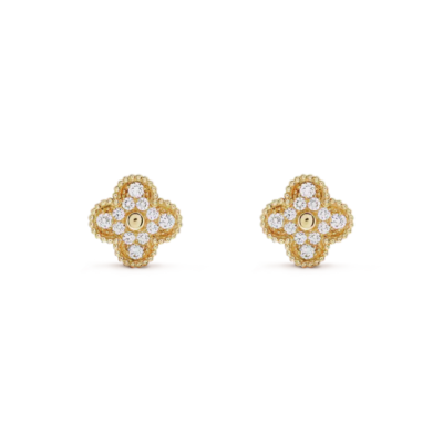 CLOVER MEDIUM 1 MOTIFS FUll DIAMOND EARRINGS