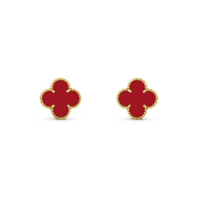 CLOVER MINI 9.5MM CARNELIAN EARRINGS
