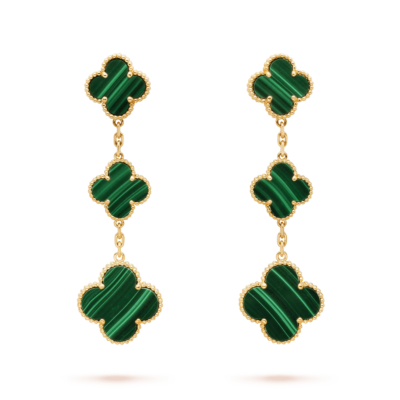 CLOVER MALACHITE 3 MOTIFS GOLD
