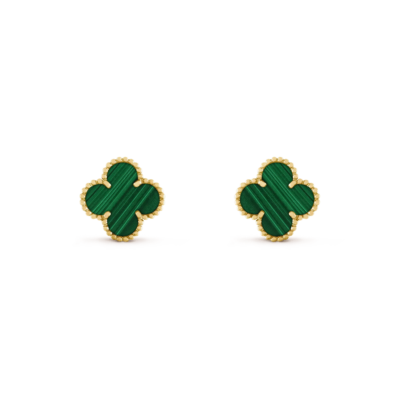 CLOVER MEDIUM 1 MOTIFS MALACHITE  EARRINGS