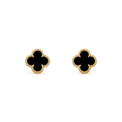 CLOVER MINI 9.5MM BLACK MOP EARRINGS