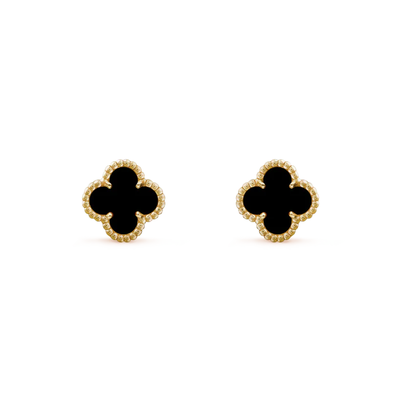 CLOVER MINI 9.5MM BLACK MOP EARRINGS