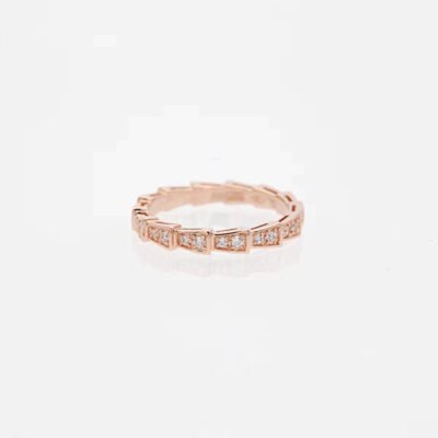 SERPENTI RING ROSE GOLD DIAMOND PAVED 3MM