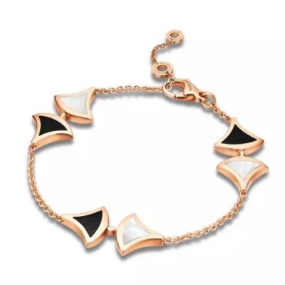 DREAM MOP AND ONYX BRACELET ROSE GOLD