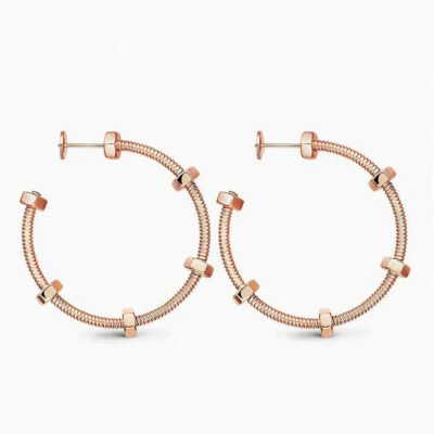 NUTS AND BOLTS PINK GOLD EARRINGS