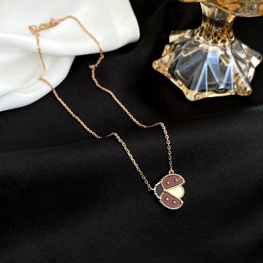 LUCKY CARNELIANS LADYBUG NECKLACE