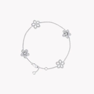 WILDFLOWER 4 MOTIFS DIAMOND BRACELET SILVER